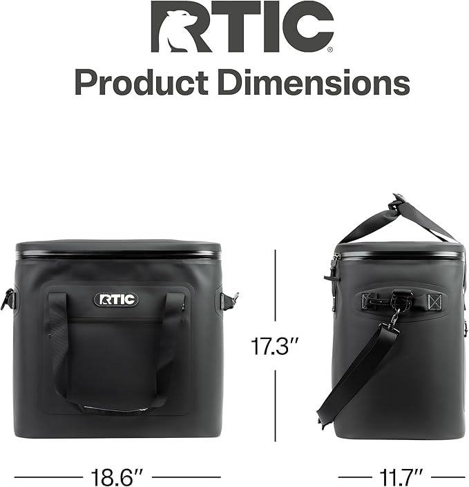 RTIC Ultra-Tough Soft Cooler 50 Can, Insulated Bag Portable Ice Chest Box for Lunch, Beach, Drink, Beverage, Travel, Camping, Picnic, Car, Trips, Floating Cooler Leak-Proof with Zipper