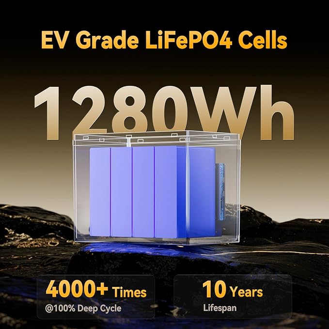 Power Queen 12V 100Ah LiFePO4 Battery, Bluetooth 12Volt RV Lithium Battery with Low-Temp Protection, Group 24 Deep Cycle Battery, Up to 15000 Cycles for Motorhome, Trailer, Camper Van, Marine, Solar