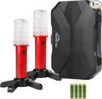 Twinkle Star Emergency Roadside Flares Kit LED Safety Strobe Road Warning Light Highway Beacon Alert Flare with Magnetic Base, Detachable Stand, Solid Storage Case (Set of 2) New