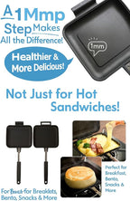 ] Stovetop Panini & Hot Sandwich Maker for Gas Stove, Non-Stick Detachable Pans, Made in Japan, EL (Unsealed Edges), 1.21 lb