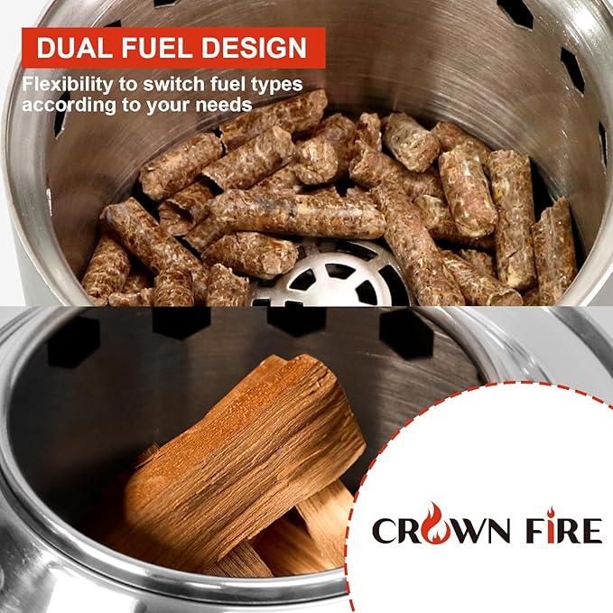Table Top Fire Pit – Portable Smokeless Tabletop Firepit for Patio, Balcony and Camping – Indoor Fire-Pit, Table-top, Mini Grill, Smores Small Outdoor Fire Bowl Pellets or Wood Fuel (Stainless Steel)