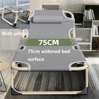 Durable Steel Frame Camping Cot, Portable Folding Bed for Sleeping, 5-Position Folding Chaise Lounge Chair for Indoor Outdoor