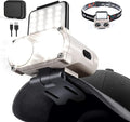 LED Hard Hat Light, 800Lumens Rechargeable Dimmable Clip on Cap Lights, 180°Adjustable Hat Flashlight Headlamp Waterproof for Running, Camping, Hunting, Cycling, Emergency
