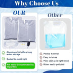 116 Gallon Aluminum Foil Emergency Water Storage, Bathtub Water Storage Bag with Hand Pump, Water Storage Bladder for Hurricane Disaster Preparedness Survival Drinking Water