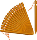 Grassman 16 Pack Tent Stakes, 7075 Aluminium Tent pegs, Heavy Duty Lightweight Ground Pegs, Durable and Safe Metal Camping Spikes, Orange