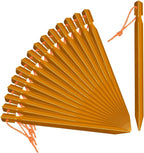 Grassman 16 Pack Tent Stakes, 7075 Aluminium Tent pegs, Heavy Duty Lightweight Ground Pegs, Durable and Safe Metal Camping Spikes, Orange