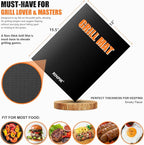 31pcs BBQ Grill Accessories Gifts for Men Dad, Heavy Duty Grilling Tools Gift Set for Father‘s Day, Stainless Steel BBQ Utensils Kit with Mats, Grill Brush in Carrying Bag Brown