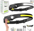 Lumi Light LED Headlamp Rechargeable, LED Head Band, 230° Wide Beam with Motion Sensor for Adults, 5 Mode Waterproof Lightweight Outdoor Camping Hiking Cycling Essentials (2)