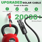 Oududianzi Solar Extension Cable 30Ft 10AWG, Solar Wire, 10 Gauge Tinned Copper PV Wire, Solar Panel Cables with Waterproof Male and Female Connectors for Home Boat RV Solar Photovoltaic Systems