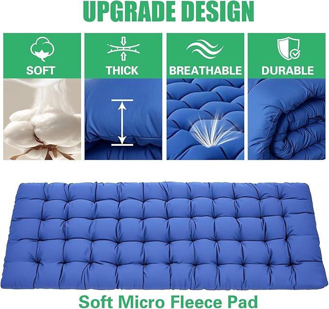 2 Pack Camping Cot for Adults Sleeping Cot with Mattress Comfortable Cots for Sleeping Camping Bed Double Layer Oxford Easy to Set Up Heavy Duty Folding Cot with Carry Bag for Home Outdoor Travel