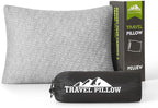Travel Pillow Breathable Cover, Compressible Memory Foam Pillow Medium Firm for Travel Airplane Car Hiking Camping Outdoor