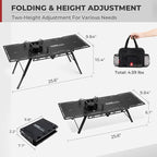 Alocs Camping Gas Stove, IGT Camp Table with Outdoor Stove, Folding Picnic Table with Portable Solo Stove, Carrying Bag, for Beach, Grilling, Hiking, Fishing, Tailgating, Backyard