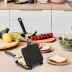 Hot Sandwich Maker, Grilled Sandwich Toaster for Small Bread Pancake, Double Sided Non-Stick Frying Pan, Stovetop Sandwich Grill Press Flip Pan for Camping Kitchen (Inside 5.4" L x 4.7" W)