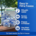 Below Zero Reusable Ice Packs for Coolers – Long Lasting Cooler Ice Pack Blocks, Leak-Proof Freezer Packs for Camping, Lunch Boxes & Travel