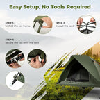 GYMAX 2-Person Tent Cot, 3 in 1 Folding Off-Ground Cot Bed Combo with Portable Wheeled Bag, Waterproof Rainfly, 2 Mesh Doors & Skylight Roof for Hiking, Backpacking, Outdoor