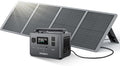 AFERIY Solar Powered Generator 800W Peak/400W Rated, Portable Solar Generator Power Station with Solar Panels 100W Included, 256Wh Solar Power Bank with AC Outlet 120V for Camping, Outdoor Adventure