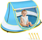Baby Beach Tent, Pop Up Beach Tent Sun Shade for Beach, UPF 50+ UV Protection Sun Shelters for Infants with Carry Bag for Outdoor Travel, Camping(Blue)