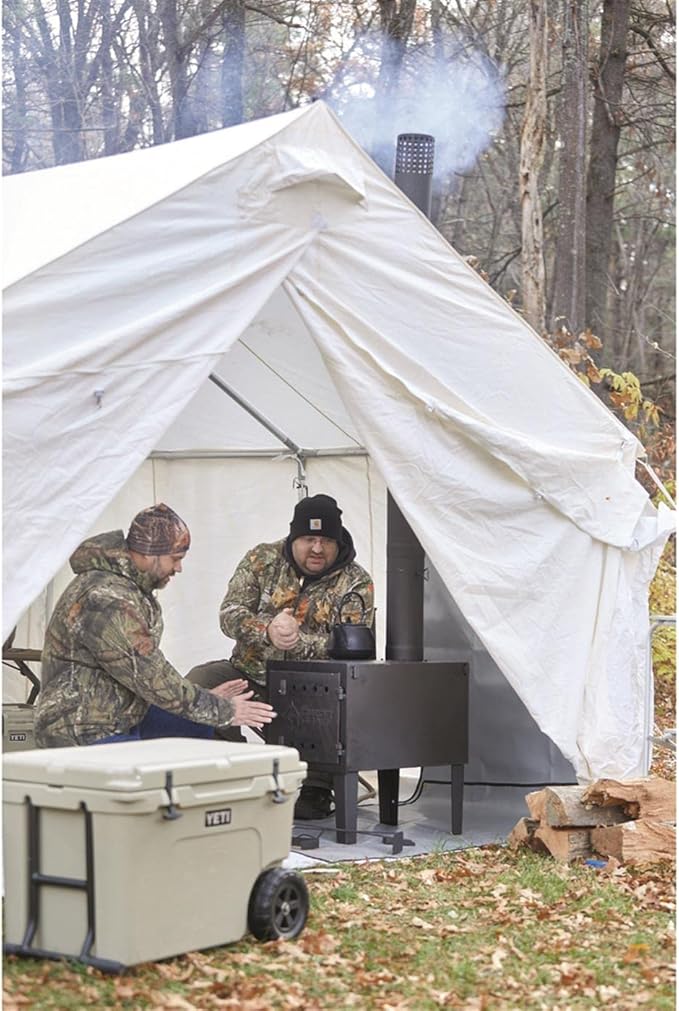 Guide Gear Large Outdoor Wood Burning Stove Portable with Chimney Pipe for Cooking, Camping, Tent, Hiking, Fishing, Backpacking
