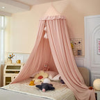 dix-rainbow Princess Decor Canopy for Kids Bed, Soft and Durable Bed Canopy for Girls Room Tent Canopy Dreamy Mosquito Net Bedding, Children Reading Nook Canopies Indoor (Pink)