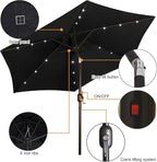 Blissun 7.5 ft Solar Umbrella, 18 LED Lighted Patio Umbrella, Table Market Umbrella