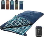 KingCamp Sleeping Bag for Adults, Cold Weather & Warm XL Big and Tall Flannel Sleeping Bags with Compression Sack Portable Waterproof Essentials Gear Accessories for Outdoor Camping