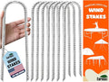 Eurmax USA 12 Inch Trampoline Stakes,Heavy Duty Ground Anchors,Trampoline Anchors,U Hook,Tent Stakes for High Wind,Ground Anchor Screw in,Yard Stakes,Galvanized Steel (8 Pack, Silver)