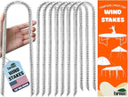 Eurmax USA 12 Inch Trampoline Stakes,Heavy Duty Ground Anchors,Trampoline Anchors,U Hook,Tent Stakes for High Wind,Ground Anchor Screw in,Yard Stakes,Galvanized Steel (8 Pack, Silver)