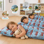 Toddler Nap Mat, Kids Sleeping Bag with Pillow & Minky Blanket, Girls Extra Large Rolled Nap Mats for Preschool Daycare Camping Kindergarten