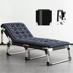 Portable Folding Bed 5 Gears Adjustable Folding Camping Bed with Mattress Cots for Camping Support 200kg Lounge Chair