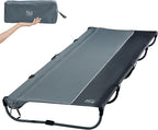 TIMBER RIDGE 20-Second Quick Set-Up Camping Cot, Lightweight Aluminum Folding Cot with Zipper Closure, Portable Carry Bag Included for Camping, Travel and Outdoors, Support up to 225lbs, Grey