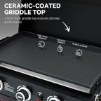 Royal Gourmet PD3001 3-Burner Propane Gas Griddle with Collapsible Stand, 23-Inch Portable Griddle with Side Table & 314 Sq. In. Cooking Area for Camping, Tailgating, Backyard & Patio, Black