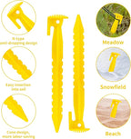 36 Pack Plastic Tent Stakes Heavy Duty, 9 inch Plastic Yard Stakes for Outdoor Inflatables Beach Tent Stakes,Tent Pegs for Sand, Camping, Gardening