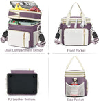 LOKASS Lunch Box & Lunch Bag for Women Men Double Deck, Large Insulated Adult Lunch Box Leakproof Lunchbox Cooler Bag for Work Picnic Beach,（Dark Pink 16L）