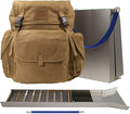 ASR Outdoor 50" Aluminum Folding Gold Sluice Box Kit for Gold Prospecting Backpack Set, Khaki