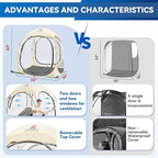 Sports Tent Pop Up Shelter - Instant Pod for All Weather, 2/4/6 Person Bubble Tent with Top Cover, Waterproof Clear Tent for Sports Events, Camping, Fishing, Cheering and Other Outdoor Activities