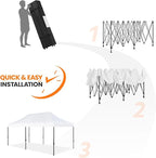 Yaheetech Heavy Duty Pop Up Canopy Tent, 10x20 Commercial Instant Shelter Tent for Wedding, Parties, Adjustable Outdoor Canopy with Wheeled Carry Bag, 6 Sandbags & 10 Stakes, White