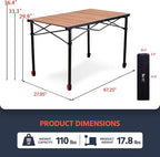 OUTSIDER Folding Camping Table Adjustable Height Foldable Roll-up Aluminum Camp Table Portable Table with Carry Bag - for Outdoor Cooking, Beach, Picnic, BBQ, Travel Style2