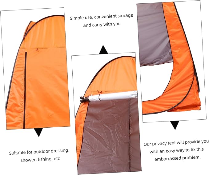 Fully Automatic Outdoor Changing Tent Quick-Open Shower Privacy Tent for Camping Fishing and Hiking Orange Double Ergonomic Design Spacious