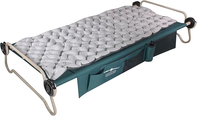 Disc-O-Bed XL Quilted Disc-Pad, Portable Camping Cot Accessory Inflatable Mattress Sleeping Pad with Patch Kit and Carry Bag, Gray