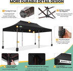 COBIZI 10x20 Pop up Canopy Without Sidewall Heavy Duty Commercial Outdoor Gazebo Easy Up Wedding Party Tents for Parties with Roller Bag, All Season Wind & Waterproof UPF50+(Upgrade Hexagonal Tube)