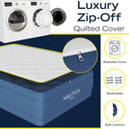 Nautica Home 20" Cloud Supreme Air Mattress with Zip-Off Pillowtop, Built-in Pump, Quick 2-Minute Inflation,Queen Size, Perfect for Guests, Travel, Camping, Durable Offset Coil Construction