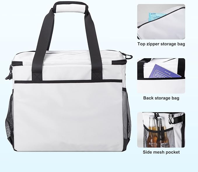 Soft Travel Coolers Bags Insulated Cooling 16hour for Camping Hiking Beach Travel Soft Sided Insulated Cooler Bag 20/48Cans for Women Men