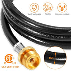 GasSaf 6FT Propane Hose, Propane Adapter Hose 1lb to 20lb Converter, Propane Tank Hose Suitable for Weber Q Grills, Blackstone Griddles, Coleman Stoves, Heaters & More