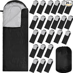 VitalCozy 24 Pcs Sleeping Bags for Adults Bulk Lightweight Waterproof Backpacking Camping Sleeping Bag with Compression Sack, Portable Compact for Winter Hiking Outdoor Camping Essential