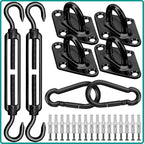 Sun Shade Sail Hardware Kit 6 Inch for Rectangle & Triangle Shade Sail Install, Stainless Steel ShadeSail Fixing Accessories for Outdoor Patio Canopy Garden, Heavy Duty Awning Attachment 40 Set
