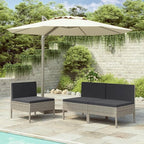 Patio Chairs 3 pcs with Cushions Poly Rattan ,Garden Chairs,Furniture Set,Outdoor Chairs,Lawn Chairs,Balcony Chairs,Study Chair,Camping Chair,for Dining Room,Living Room,Study Room,Garden,Gray