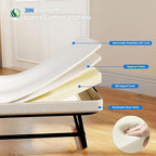 Folding Bed with Mattress, Portable Foldable Bed on Wheels for Adults, Memory Foam Mattress and Metal Frame, Space Saving Roll Away Beds for Easy Storage