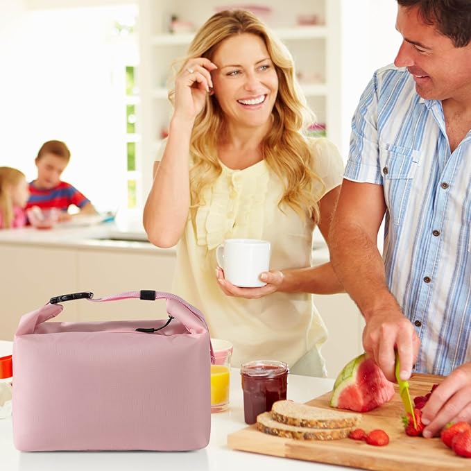 YUDANSI Fashion Lunch Bags for Men Women- Reusable Insulated Leakproof Lunch Box Tote Bag, Cool Bags for Adults,Thermal Cooler Bag for Work Picnic Travel -8L (Pink)
