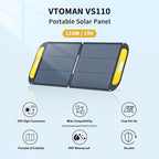 VTOMAN Jump 600X Portable Power Station with 110W Solar Panel, 600W/299Wh LiFePO4 Battery Solar Generator, 1200W AC Outlet, PD 60W USB-C, 3x Regulated 12V/10A DC for RV, Outdoor Camping, Home Backup