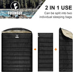 Double Sleeping Bag for Adults Cold Weather Queen Size 2 Person Waterproof Sleeping Bag, Perfect for Couples Family Camping or RV Traveling & Bedding